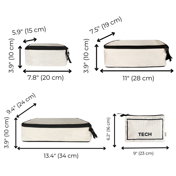 Travel Organizer Set Cream