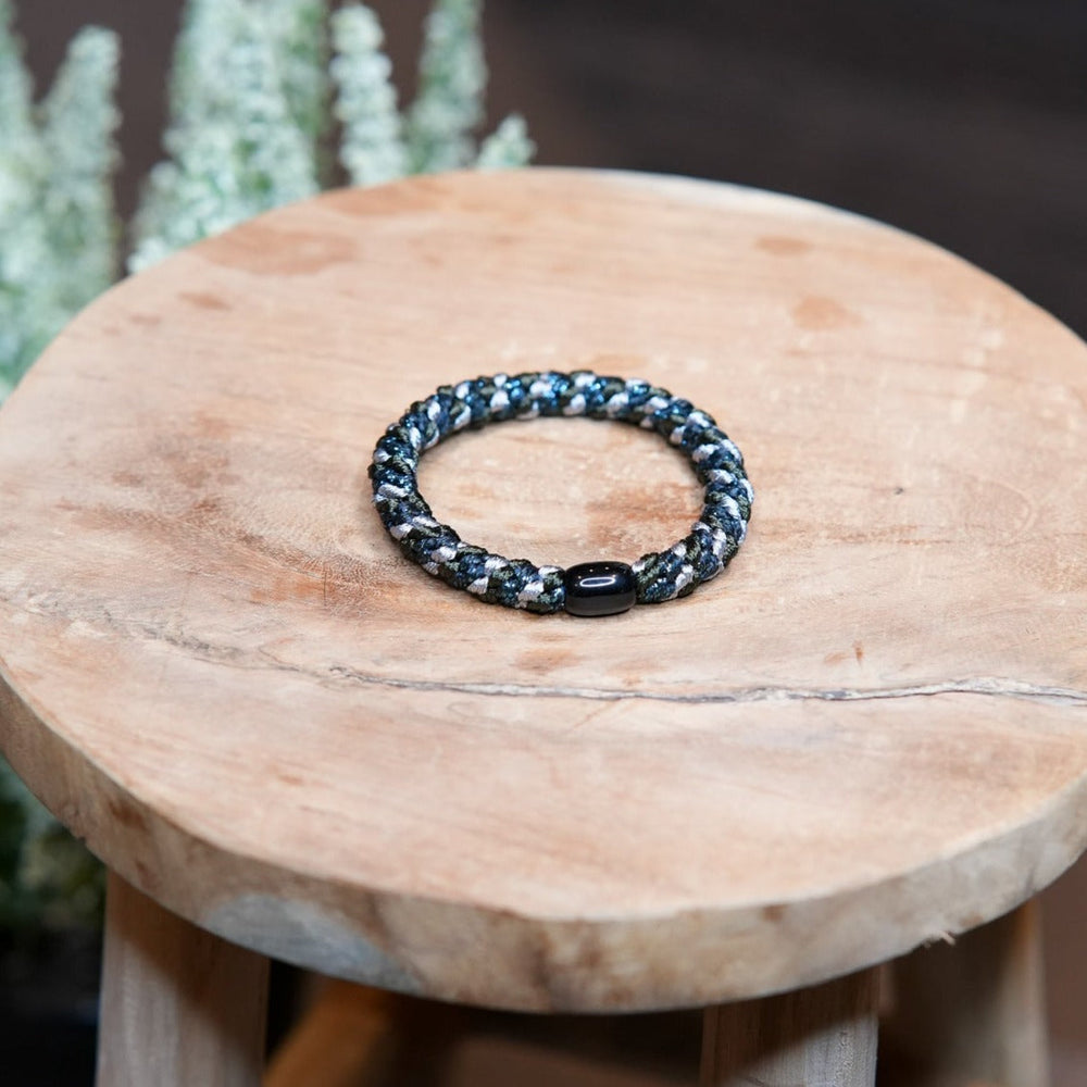 VIND hårstrikk blå multi